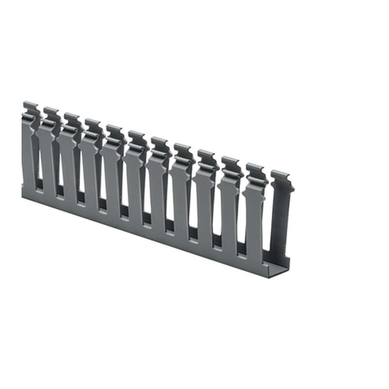 Gray Wiring Duct, Slotted Wall, 1x3", Non-Adhesive, PVC, 120ft/Carton